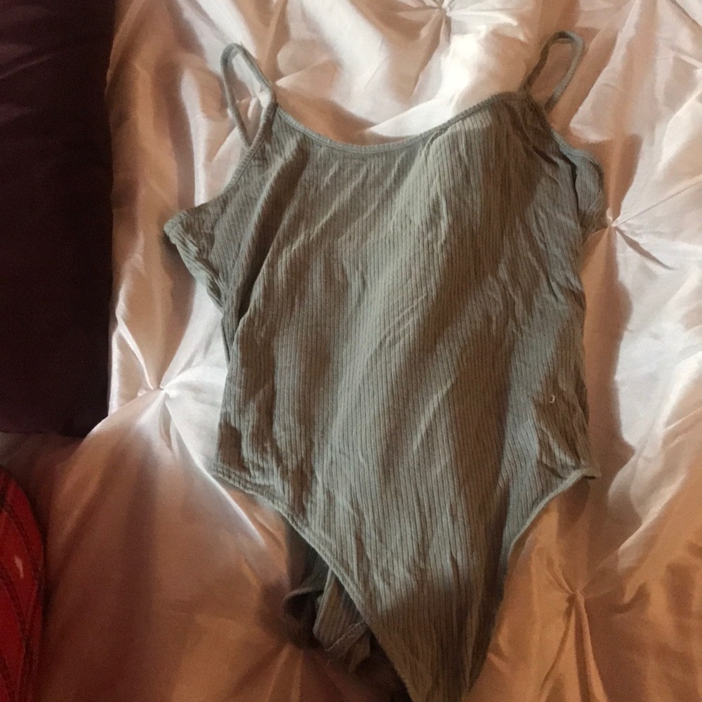 Aqua blue scoop bodysuit